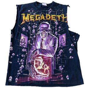 VTG 1991 Megadeth Shirt Rust In Peace Hangar Bubbles Metal Grunge WILD OATS RARE